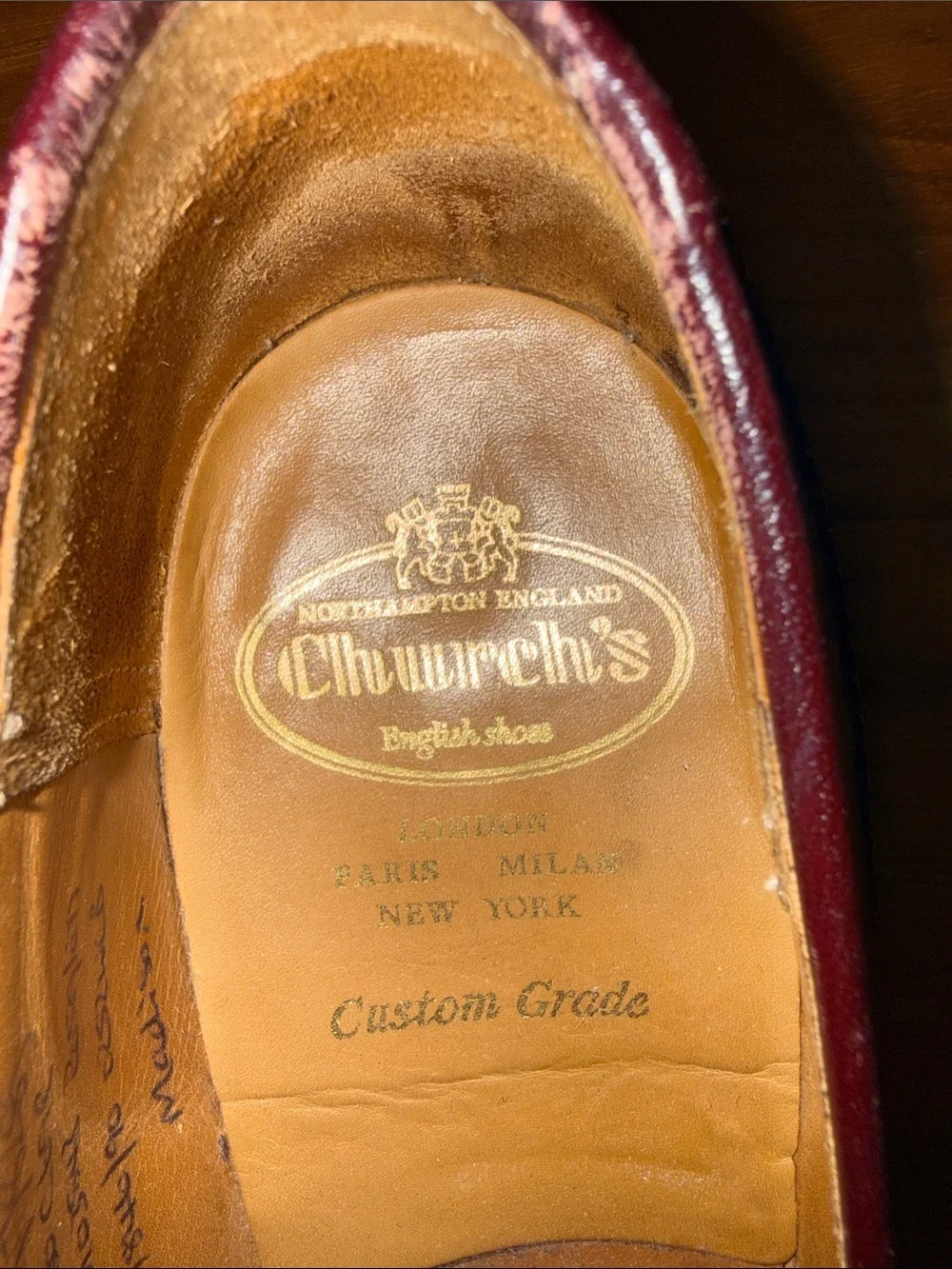 Church's Burgundy Leather Tassel Loafers with Broguing